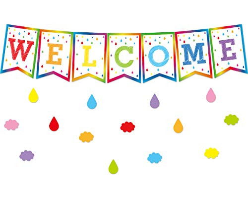 Welcome Bulletin Board Set Classroom Decoration Colorful Pennants for Back to School