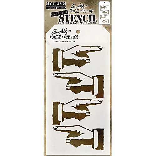 Stampers Anonymous THS088 Tim Holtz Layered Stencil 4.125"X8.5"-Direction