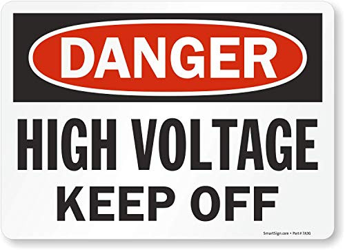 SmartSign Danger - High Voltage, Keep Off Label | 10" x 14" Laminated Vinyl SmartSign Danger - High Voltage, Keep Off Label | 10" x 14" Laminated Vinyl