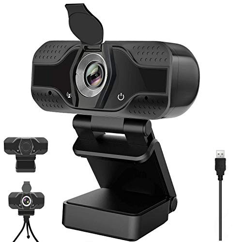 1080P HD Webcam with Microphone, Privacy Cover, Desktop Laptop Computer Web Camera with Auto Light Correction, Plug and Play, for Windows Mac OS, for Video Streaming, Conference, Gaming, Online Class