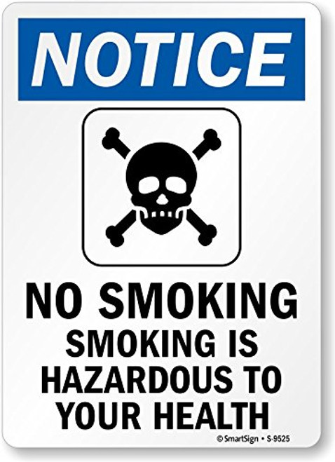 SmartSign "Notice - No Smoking - Smoking Is Hazardous To Your Health" Label | 10" x 14" Laminated Vinyl SmartSign "Notice - No Smoking - Smoking Is Hazardous To Your Health" Label | 10" x 14" Laminated Vinyl