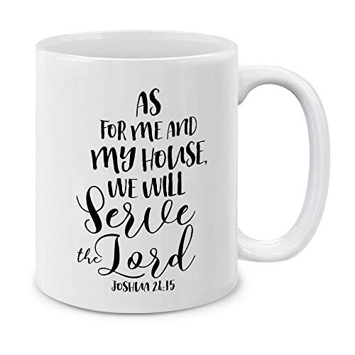 MUGBREW Christian Bible Verses Joshua 24:15 Ceramic Coffee Mug Tea Cup, 11 OZ