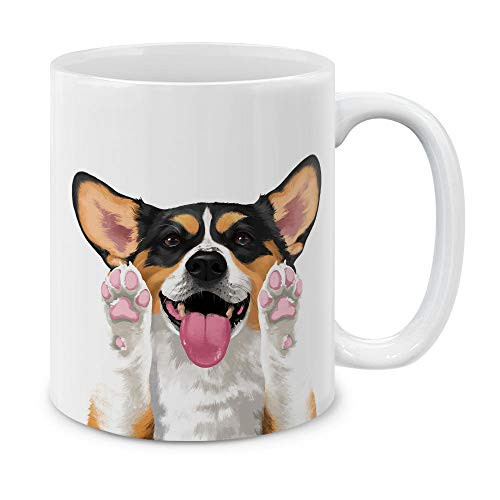 MUGBREW Cute Black Tan Pembroke Welsh Corgi Dog Full Portrait Ceramic Coffee Mug Tea Cup, 11 OZ MUGBREW Cute Black Tan Pembroke Welsh Corgi Dog Full Portrait Ceramic Coffee Mug Tea Cup, 11 OZ