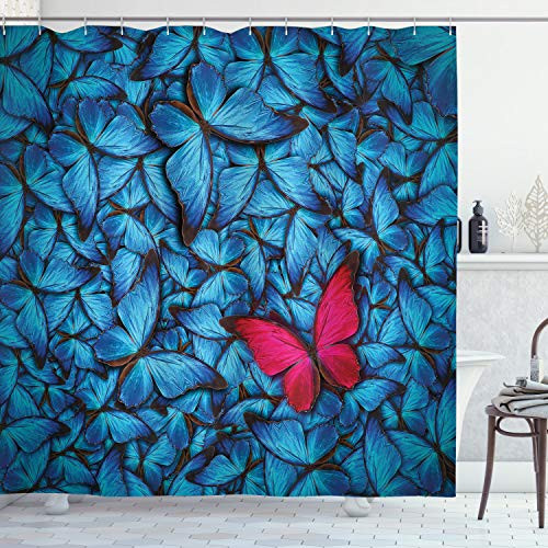 Ambesonne Butterflies Shower Curtain, Colorful Butterflies Tropical Bugs Lepidoptera Spring Season Composition, Cloth Fabric Bathroom Decor Set with Hooks, 75" Long, Brown Pink Ambesonne Butterflies Shower Curtain, Colorful Butterflies Tropical Bugs Lepidoptera Spring Season Composition, Cloth Fabric Bathroom Decor Set with Hooks, 75" Long, Brown Pink