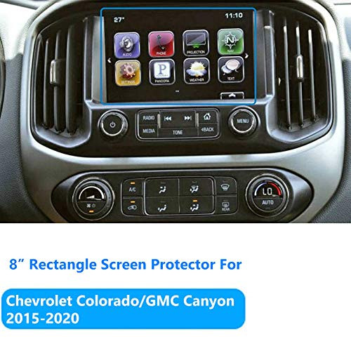 TTCR-II Navigation Screen Protector for Chevrolet Colorado GMC Canyon 2015-2020, Tempered Glass Screen Protector, Anti-Explosion Entertainment LCD Screen Protector Foil [8" Rectangle]