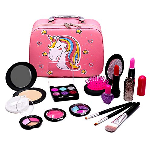 Sendida Real Makeup Toy for Girls - Washable Kids Makeup Toys Kit Princess Pretend Play Christmas Birthday 3 4 5 6 Gift for Girls