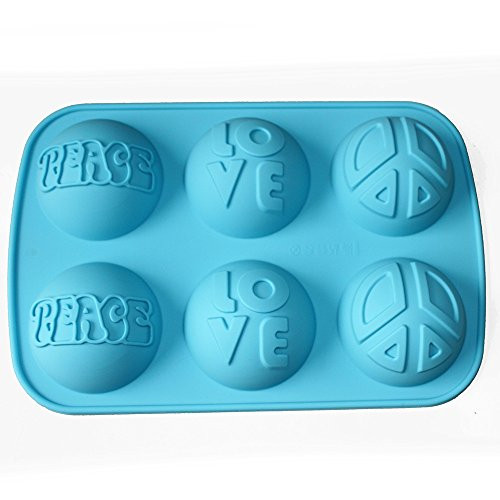 X-Haibei Love Peace Sign Soap Lotion Bar Resin Round Dome Silicone Mold Making Supplies