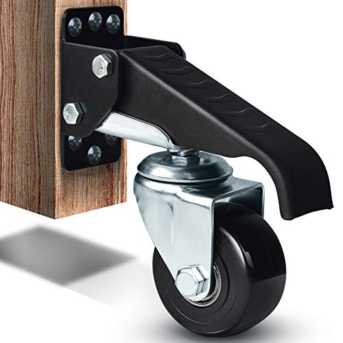 SPACECARE Stepdown Workbench Heavy Duty Caster - 700 Lbs Capacity Set of 4 Polyamide Durable Steel Construction Black Caster (Tools Free Installation)