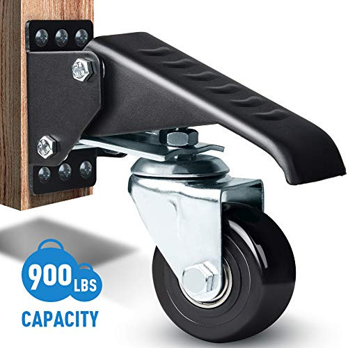 SPACECARE Workbench Heavy Duty Casters, Set of Polyamide Wheels, 900 Lbs Capacity Durable Steel Construction for Workbenches Tables and Equipment (Tools Free Installation)
