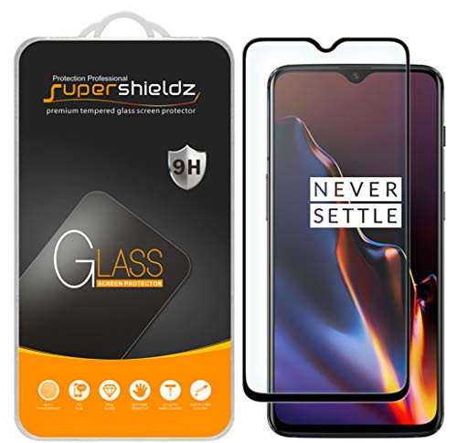 Supershieldz (2 Pack) for OnePlus 6T Tempered Glass Screen Protector, (Full Screen Coverage) 0.33mm, Anti Scratch, Bubble Free (Black)