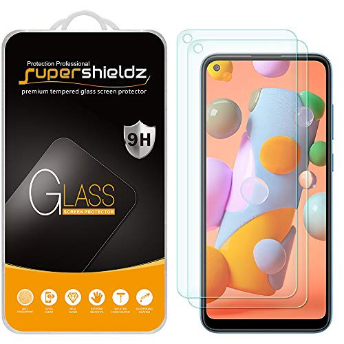 (2 Pack) Supershieldz for Samsung Galaxy A11 Tempered Glass Screen Protector, 0.33mm, Anti Scratch, Bubble Free