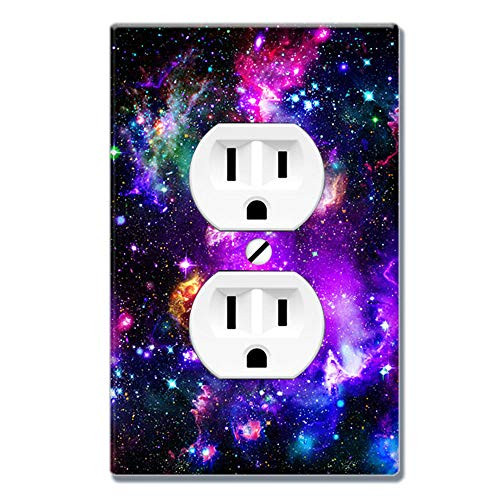 WIRESTER Duplex Outlet Cover Wall Plate/Switch Plate - Purple Marvel Nebula Galaxy