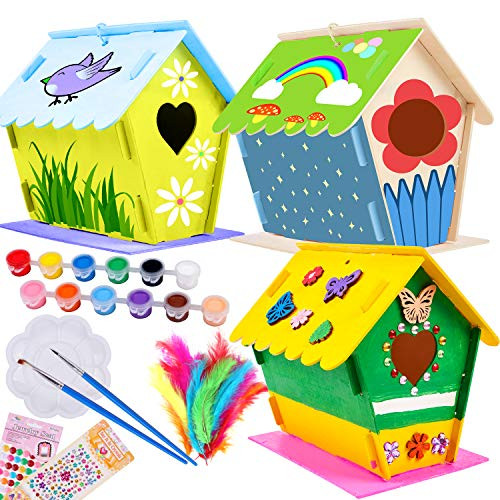 Kids Crafts Art Kit DIY Bird House Build Paint Birdhouse Wooden Arts Crafts for Girls Boys Toddlers Aged 5 6 7 8 Years Kids Crafts Art Kit DIY Bird House Build Paint Birdhouse Wooden Arts Crafts for Girls Boys Toddlers Aged 5 6 7 8 Years