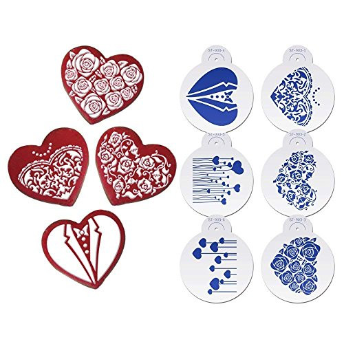 ART Kitchenware 6pcs/set Wedding Cookie Stencil Set (Suits,Dress,Heart,Roses) Fondant Cake Stenciling Sugarcraft Decor Stencil ST-903 Beige/Semi-Transparent ART Kitchenware 6pcs/set Wedding Cookie Stencil Set (Suits,Dress,Heart,Roses) Fondant Cake Stenciling Sugarcraft Decor Stencil ST-903 Beige/Semi-Transparent