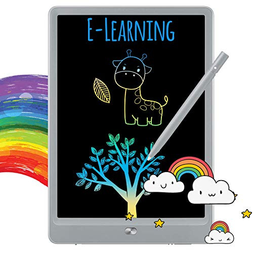 TEKFUN LCD Writing Tablet Doodle Board, 8.5inch Colorful Drawing Tablet Writing Pad, Girls Gifts Toys for 3 4 5 6 7 Year Old Girls Boys (Gray)