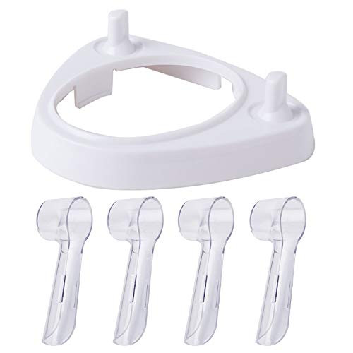 LazyMe Electric Toothbrush Heads Holder Charger Holders and 4 Toothbrush Heads Dust-Proof Covers for Oral-B Electric Toothbrush Series LazyMe Electric Toothbrush Heads Holder Charger Holders and 4 Toothbrush Heads Dust-Proof Covers for Oral-B Electric Toothbrush Series