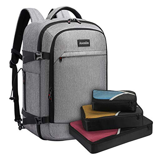 Asenlin 40L Travel Backpack ?17 Inch Laptop Backpack Flight Approved Luggage Carry On Water Resistant Computer Backpack for Weekender Overnight Large Daypack Grey Asenlin 40L Travel Backpack ?17 Inch Laptop Backpack Flight Approved Luggage Carry On Water Resistant Computer Backpack for Weekender Overnight Large Daypack Grey