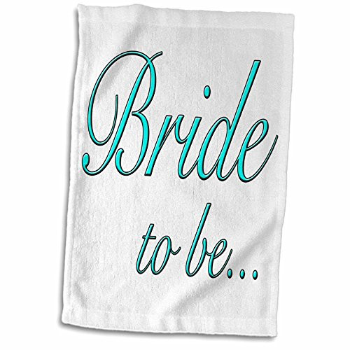 3D Rose Bride to Be-Turquoise Towel, 15" x 22", Multicolor