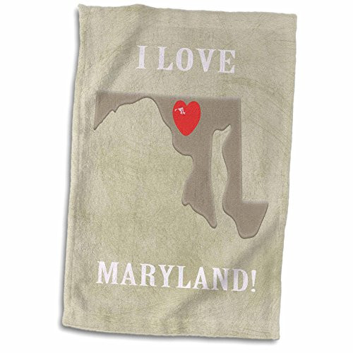 3D Rose I Love Maryland with A Heart On The State-Brown-Red-Beige Hand Towel, 15" x 22", Multicolor 3D Rose I Love Maryland with A Heart On The State-Brown-Red-Beige Hand Towel, 15" x 22", Multicolor
