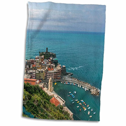 3D Rose Italy-Cinque Terre-Vernazza Hand Towel, 15" x 22"