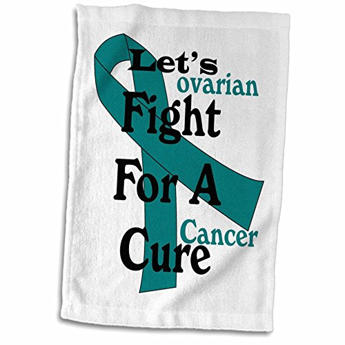 3D Rose Image of Large Teal Ribbon with Lets Fight for A Cure Hand Towel, 15" x 22" 3D Rose Image of Large Teal Ribbon with Lets Fight for A Cure Hand Towel, 15" x 22"