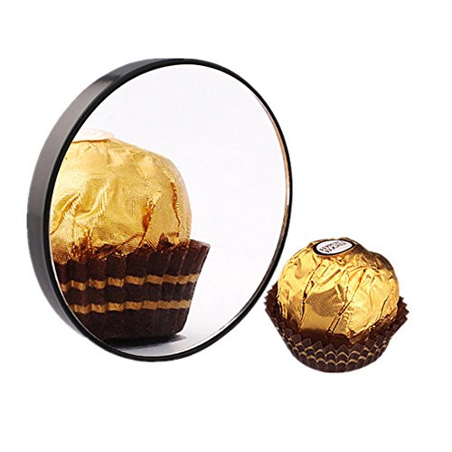 15X Magnifier Makeup Mirror, Leagway 3.5" Round Magnifying Makeup Vanity Mirror Cosmetic Mirror Detachable With Two Suction Cups For Shaving Makeup