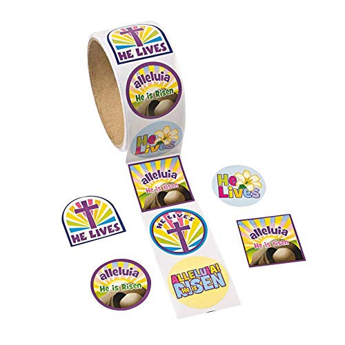 Fun Express Easter "He Lives!" Roll of Stickers (100 Piece)