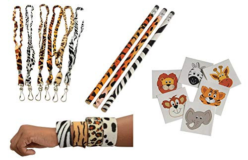 Kid Fun Safari Wild Animal Toy Party Favor Supplies 180 Piece Set for 12 Bundle