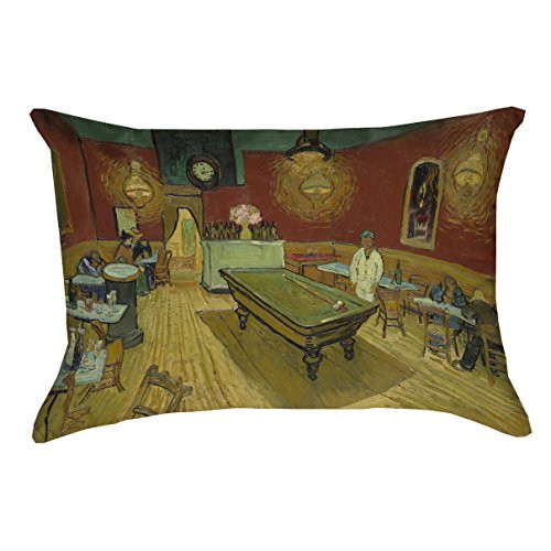 ArtVerse Vincent Van Gogh The Night Café Pillow - Spun Polyester, 14 x 10, Brown ArtVerse Vincent Van Gogh The Night Café Pillow - Spun Polyester, 14 x 10, Brown