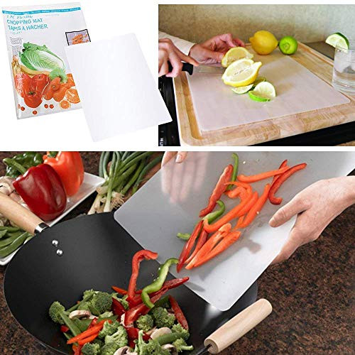 Universal Thin Flexible Plastic Kitchen Cutting Board Chopping Mat 12" x 15" (4 Pack)
