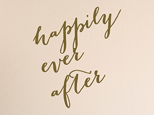 Vinyl Quote Me Happily Ever After Vinyl Wall Decal Gloss Gold-13" x 15"