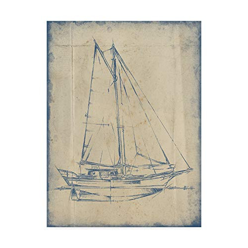 Trademark Fine Art Yacht Blueprint III by Ethan Harper, 14x19 Trademark Fine Art Yacht Blueprint III by Ethan Harper, 14x19