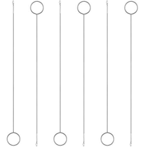 6 Pieces Sewing Loop Turner Hook Stainless Steel Long Loop Turner with Latch for Fabric Tube Straps Belts Strips DIY Sewing Accessories