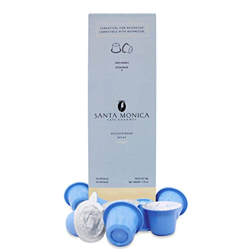 Santa Monica Coffee - Decaf, Single-Serve Flavored Capsules, Medium Light Roast Coffee, 10 capsules (1)