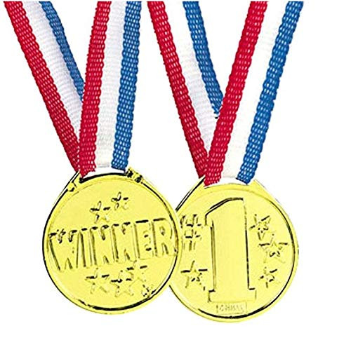 50 Piece Goldtone Plastic Award Winner Medal - BULK