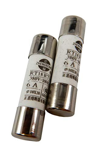 Zephyr Low Breaking Ceramic Cartridge Fuse (Set of 2) 10x38mm 380V (6 Amp)