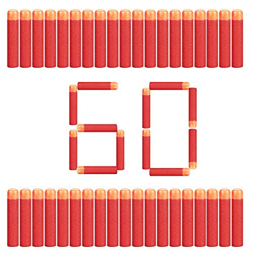 Toosci Mega Dart Refill Pack 60 Pcs 9.5cm Compatible with Nerf Mega Guns, Universal Mega Pack Refill Bullets, Premium Red Foam Darts for N-Strike Mega Series Blasters Toy Gun