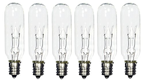 (Pack of 6) 15T6 15 Watt Tubular Light Bulb Candelabra E12 Base Clear Bulb