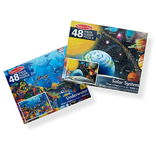 Melissa & Doug Floor Puzzle Bundle - Solar System & Underwater