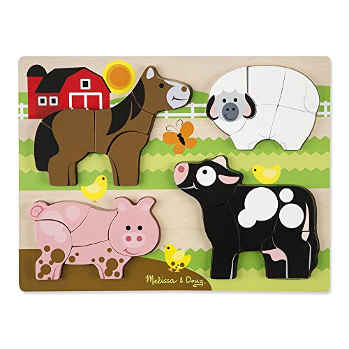 Melissa & Doug Farm Animals Wooden Chunky Jigsaw Puzzle (20 pcs)