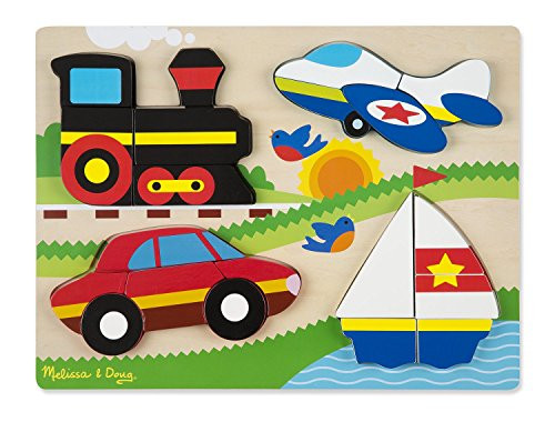 Melissa & Doug Vehicles Wooden Chunky Jigsaw Puzzle (20 pcs)