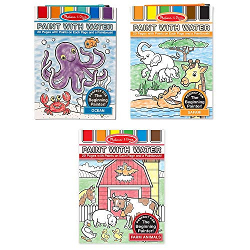 Melissa & Doug Paint with Water Bundle Contains Farm, Ocean and Safari