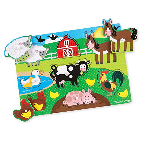 Melissa & Doug Farm Wooden Peg Puzzle (8 pcs)