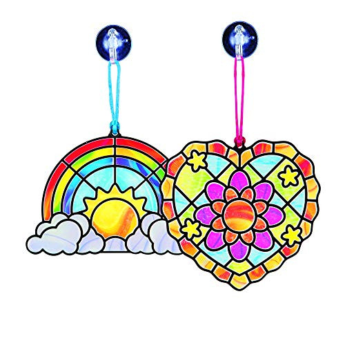 Melissa & Doug Stained Glass Made Easy - Rainbow And Hearts Ornaments