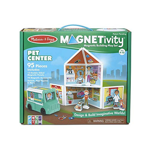 Melissa & Doug Magnetivity Building Play Set  Pet Center with Rescue Vehicle