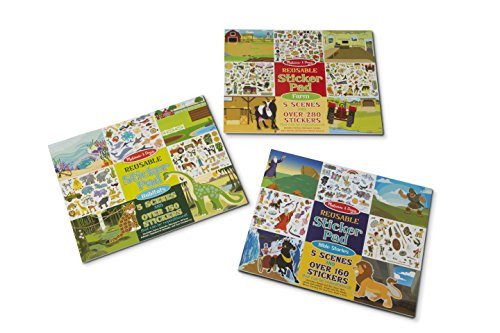 Melissa & Doug Reusable Sticker Activity Pad 3 Pack - Bible Stories, Farm, Habitats
