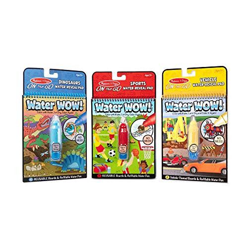 Melissa & Doug On The Go Water Wow! 3-Pack (Sports, Dinosaurs, Vehicles)