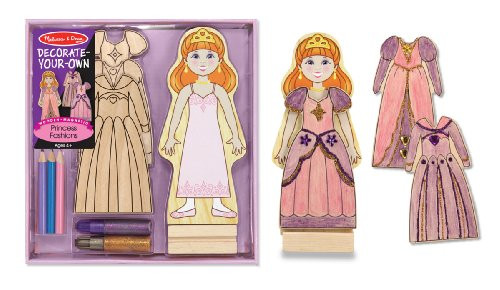 Melissa & Doug Decorate-Your-Own Wooden Magnetic Princess Fashions Craft Kit