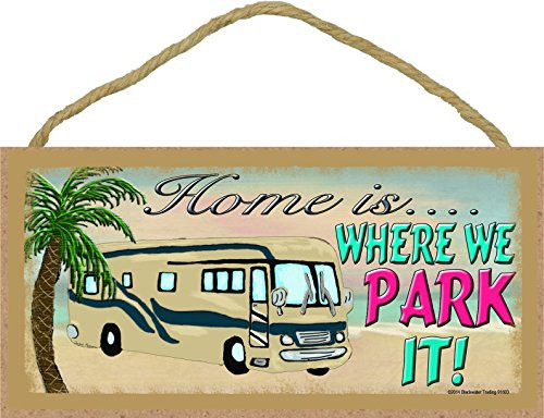Beach Motorhome Home is Where We Park It Camping Camper Sign Plaque 5"x10" Beach Motorhome Home is Where We Park It Camping Camper Sign Plaque 5"x10"