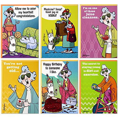 Hallmark Shoebox Maxine All Occasions Card Assortment (6 Cards with Envelopes)